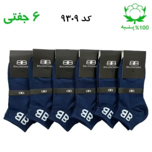 جوراب مچی اسپرت بالنسیاگا balenciaga (۶ جفتی) جنس پنبه – فری سایز ۳۶ تا ۴۳ رنگ سرمه ای G