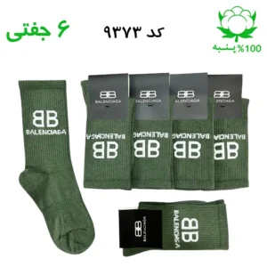 جوراب ساقدار اسپرت بالنسیاگا balenciaga (۶ جفتی) جنس پنبه – فری سایز ۳۶ تا ۴۳ رنگ سدری G