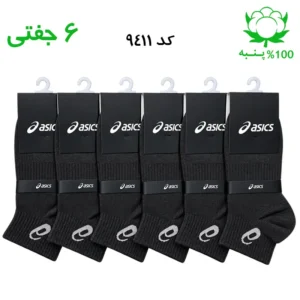 جوراب مچی اسپرت اسیکس ASICS (۶ جفتی) جنس پنبه – فری سایز ۳۶ تا ۴۳ – رنگ ذغالی G